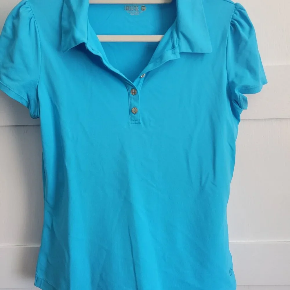 Lilly Pulitzer Luxletics Frida Puff Sleeve Polo - Picture 2 of 8